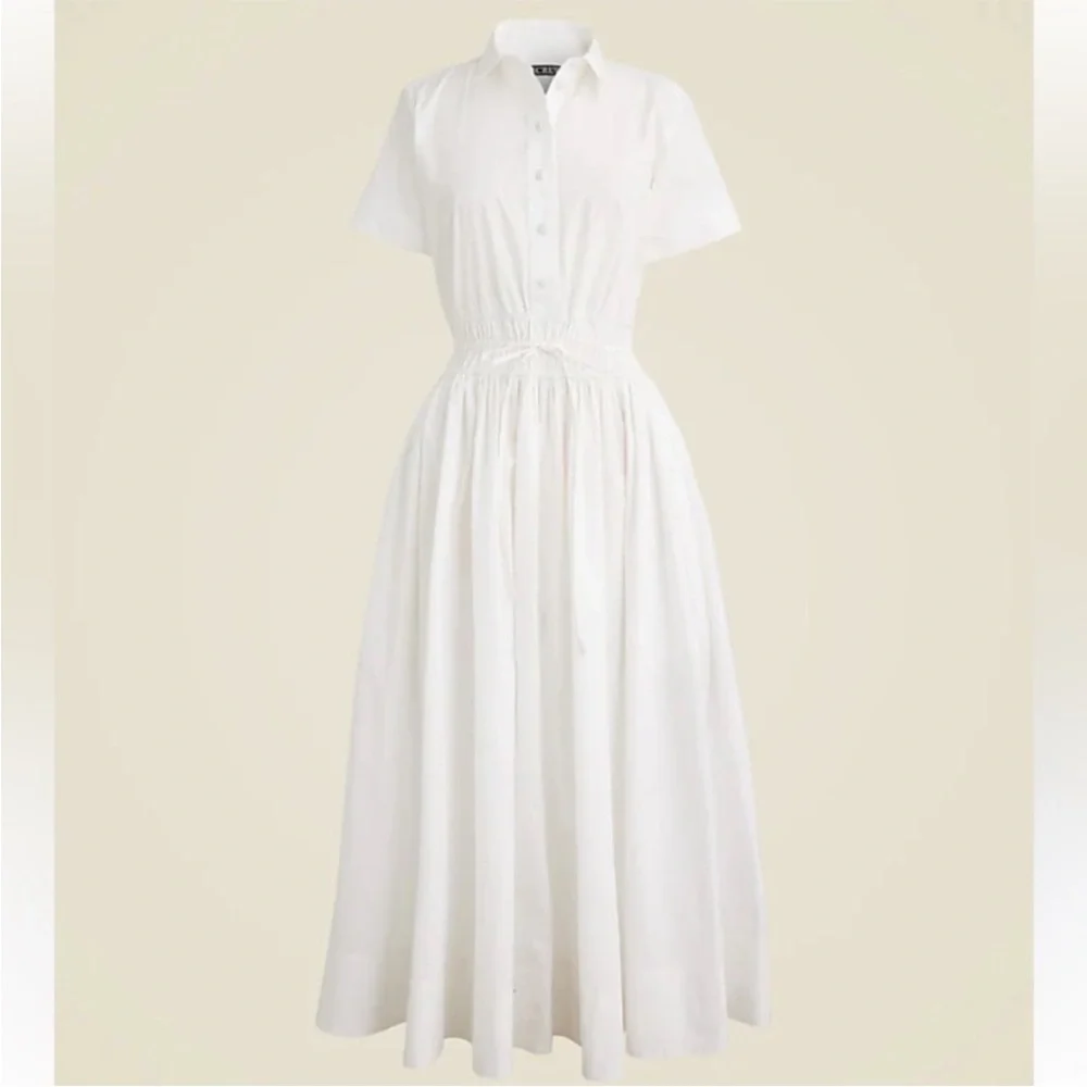 J. Crew White Elena Shirt Dress